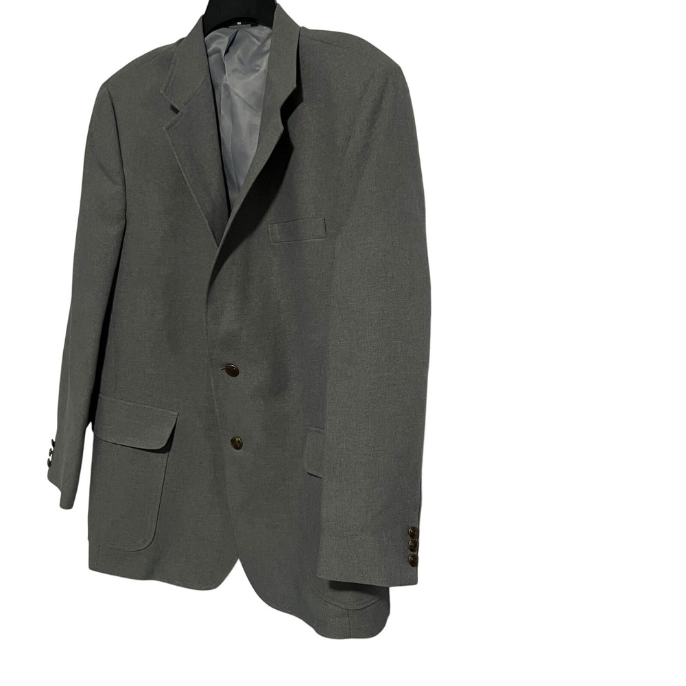 Mens Grey Two Button Professional Business Suit Blazer Jacket 4814